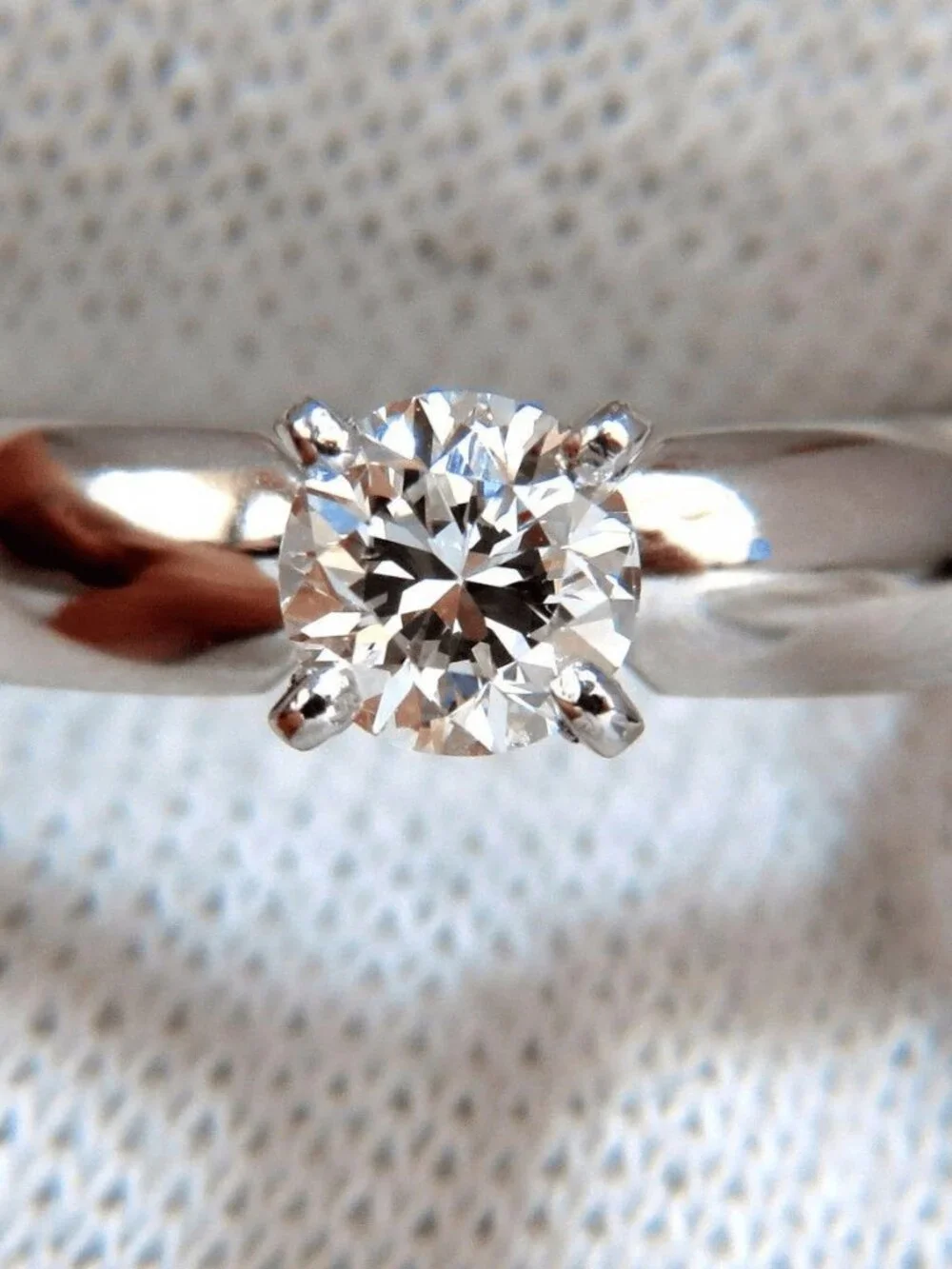 GIA Certified .51ct natural round cut diamond solitaire ring platinum G/Vs*